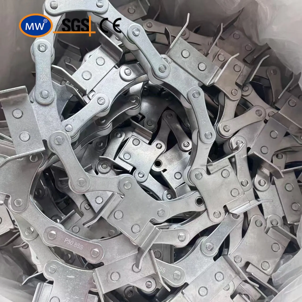 OEM ODM 304/316 Stainless Steel Food Grade Cold Drink Extended Pin Dairy Machinery Ice Cream Freezing Tunnel Dessert Conveyor Chain for Ice Cream Maker Machine