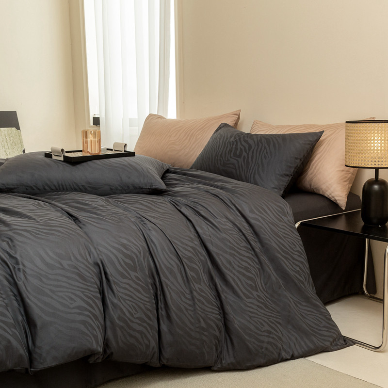 Eco Sustainable Egyptian Cotton Organic Satin Jacquard Textile Fabric for Bedsheet Pillowcase