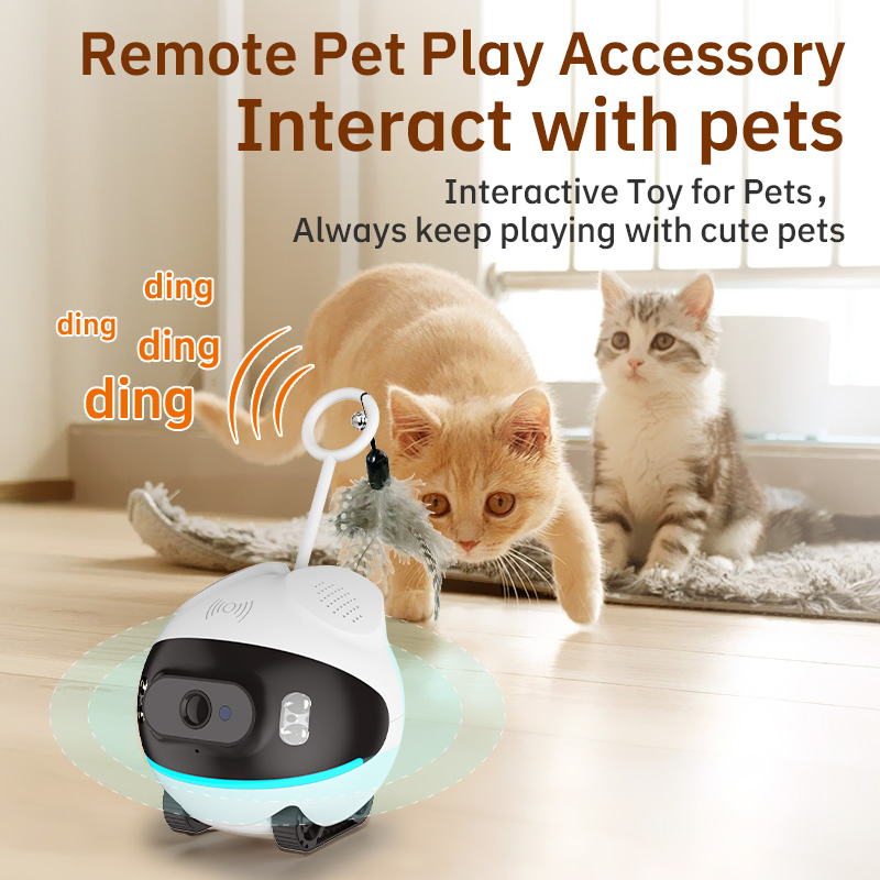 Real-Time Alarm Wireless Classic-Style Pet Camera off-Grid Running Robot, Precise Tracking of Unusual Activities Living Room Plastic