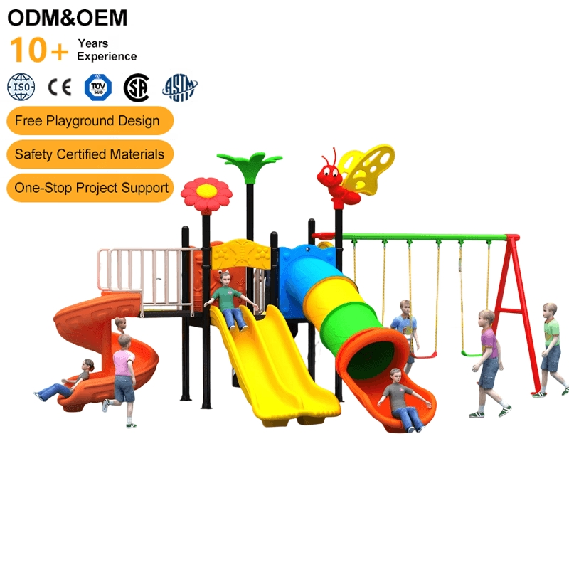 Wholesale Backyard Custom Children Outdoor Playground Swing Game Kids Plastic Tube Slide
