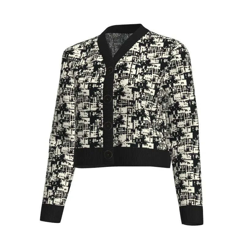 China Merino Jacquard Wool Lady's Cardigan Manufacturers, Factory