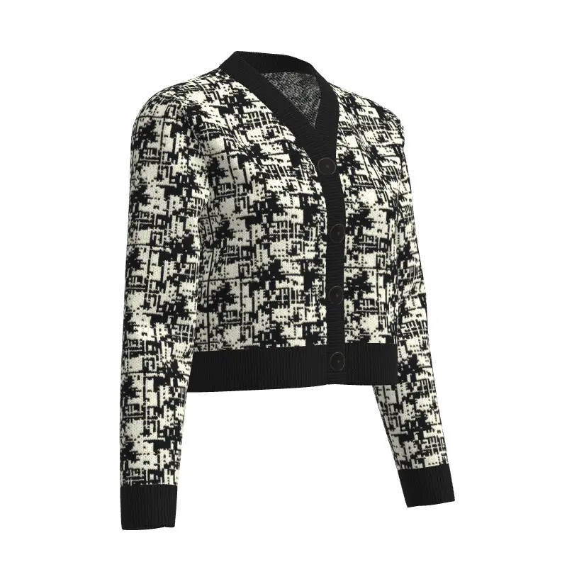 China Merino Jacquard Wool Lady's Cardigan Manufacturers, Factory