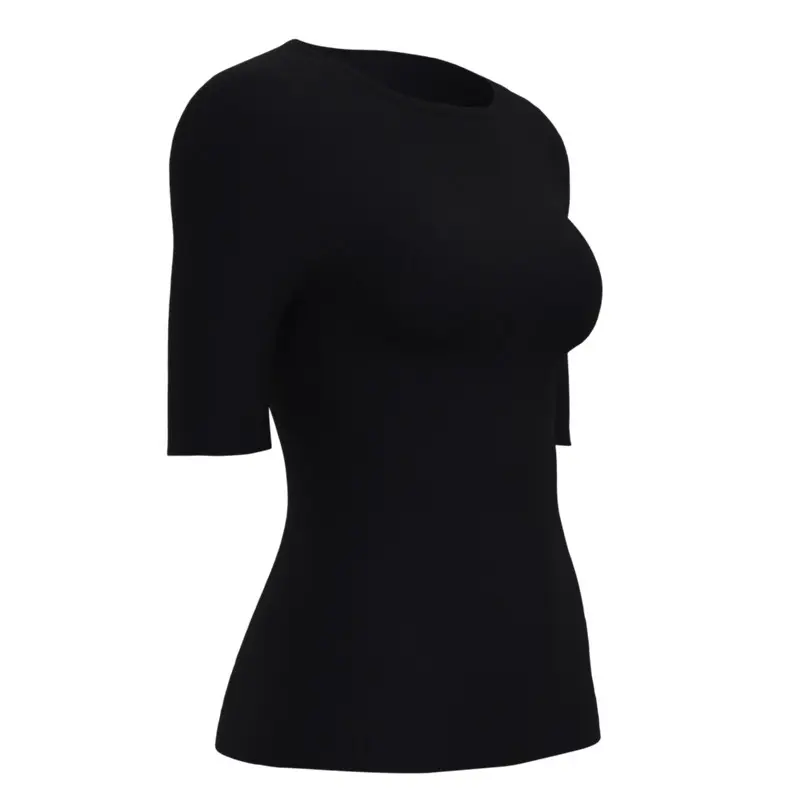 China Women's Short-Sleeve Ribbed Shirt Manufacturer, Supplier