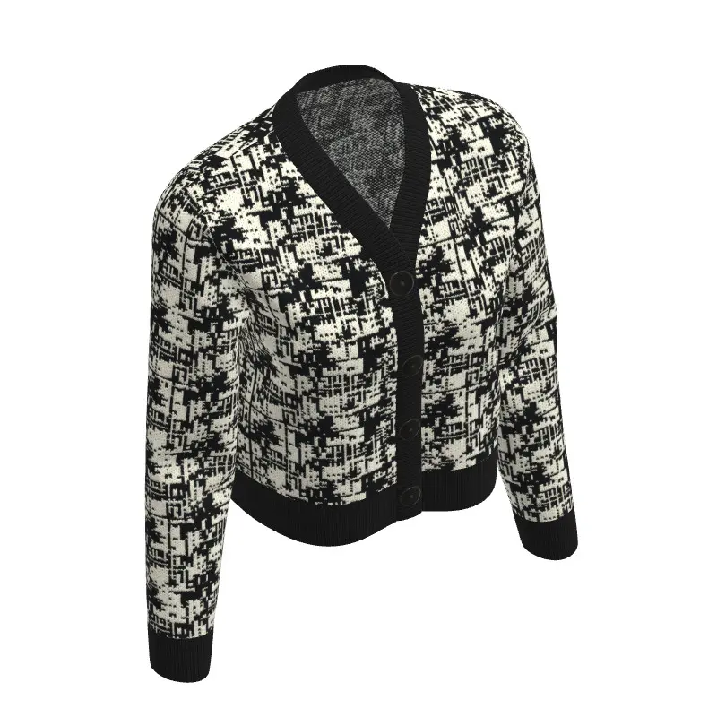 China Merino Jacquard Wool Lady's Cardigan Manufacturers, Factory