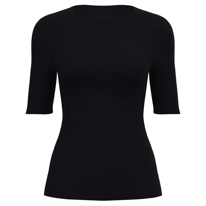China Women's Short-Sleeve Ribbed Shirt Manufacturer, Supplier