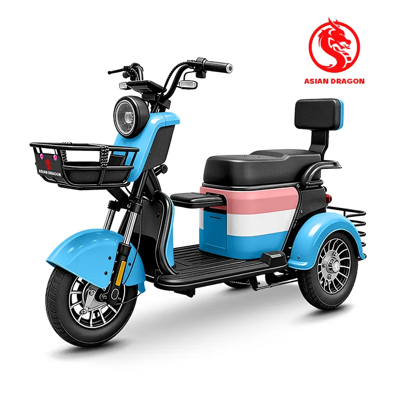 China Suppliers ASIAN DRAGON Tri-Color 3-Wheel Electric Trike - Compact and Stylish Urban Commuter Vehicle from Factory