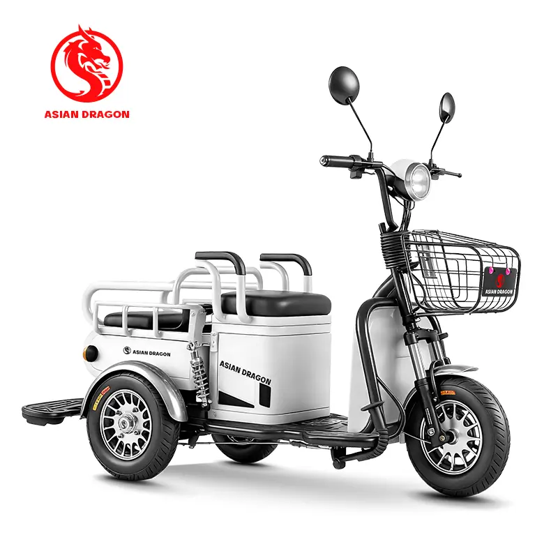 China Suppliers Factory ASIAN DRAGON Red Cargo & Passenger Electric Trike for Urban and Rural Use