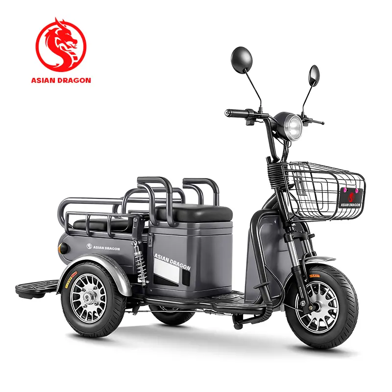 China Suppliers Factory ASIAN DRAGON Red Cargo & Passenger Electric Trike for Urban and Rural Use