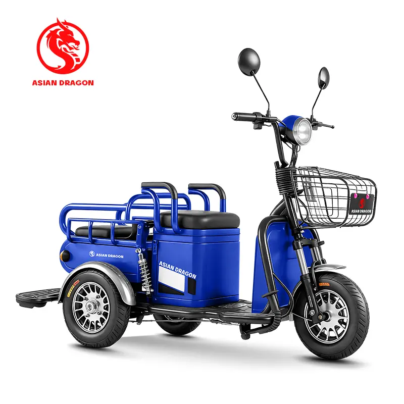 China Suppliers Factory ASIAN DRAGON Red Cargo & Passenger Electric Trike for Urban and Rural Use