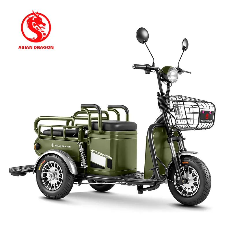 China Suppliers Factory ASIAN DRAGON Red Cargo & Passenger Electric Trike for Urban and Rural Use