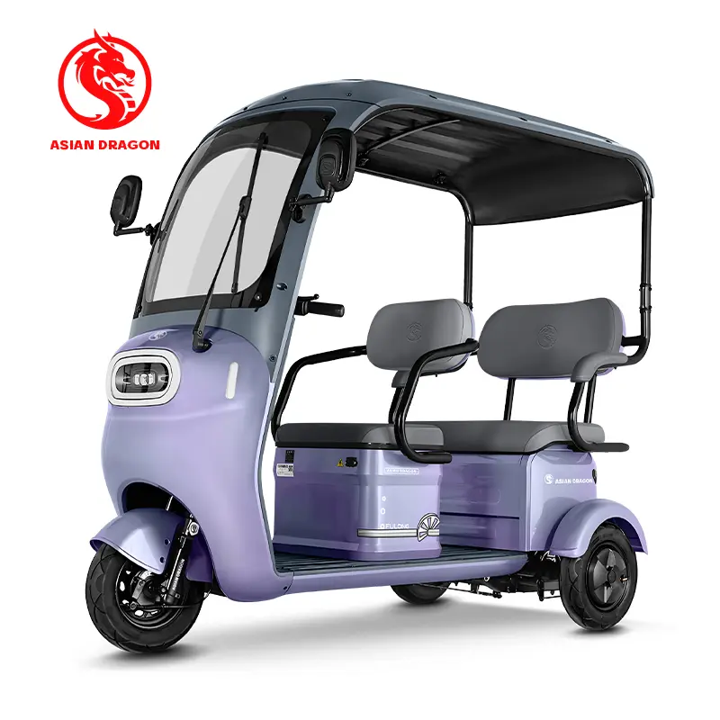 China Suppliers Factory ASIAN DRAGON Gradient Green Canopy Tricycle: Weatherproof Three-Wheel Commuter for All Conditions