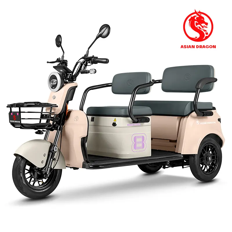 China ASIAN DRAGON Yellow-White Electric Tricycle: Family Commuter Manufacturers, Factories