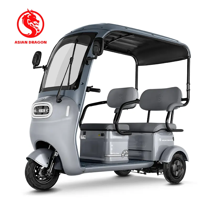 China Suppliers Factory ASIAN DRAGON Gradient Green Canopy Tricycle: Weatherproof Three-Wheel Commuter for All Conditions