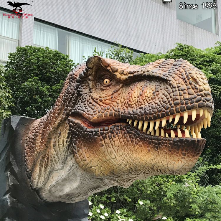 Completed Animatronic Dinosaur Head Display