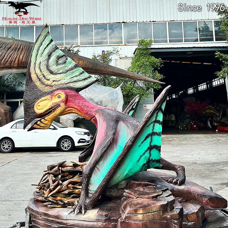 Buy Animatronic Pterosaur Dinosaur - Moving Robot with Realistic Silicone Skin & Steel Frame, Customizable Roaring Sound & LED Eyes for Theme Parks/Zoos/Shopping Malls Manufacturers, Factory