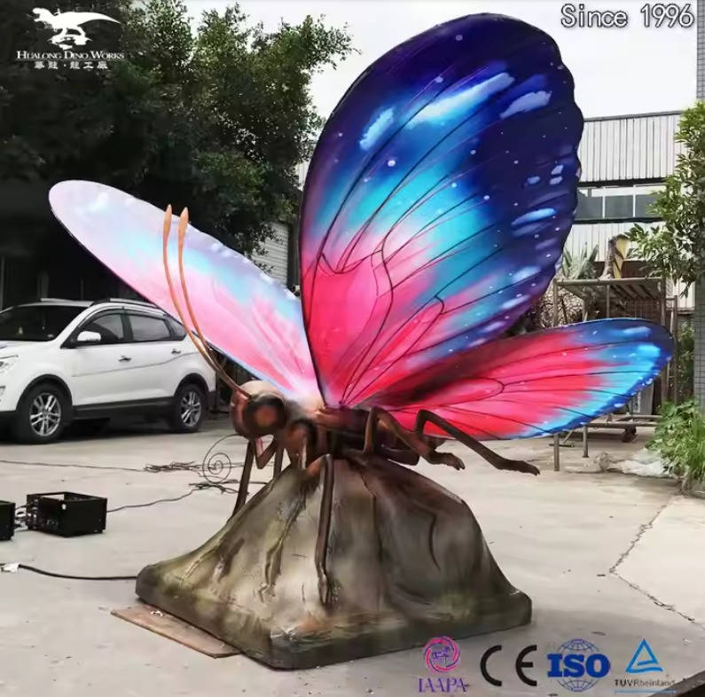 High-Quality Interactive Animatronic Insect Exhibit - Lifelike Moving Butterfly with Flapping Wings & Antenna Movements, Waterproof Outdoor Display for Science Museums/Educational Parks  Suppliers, Factory
