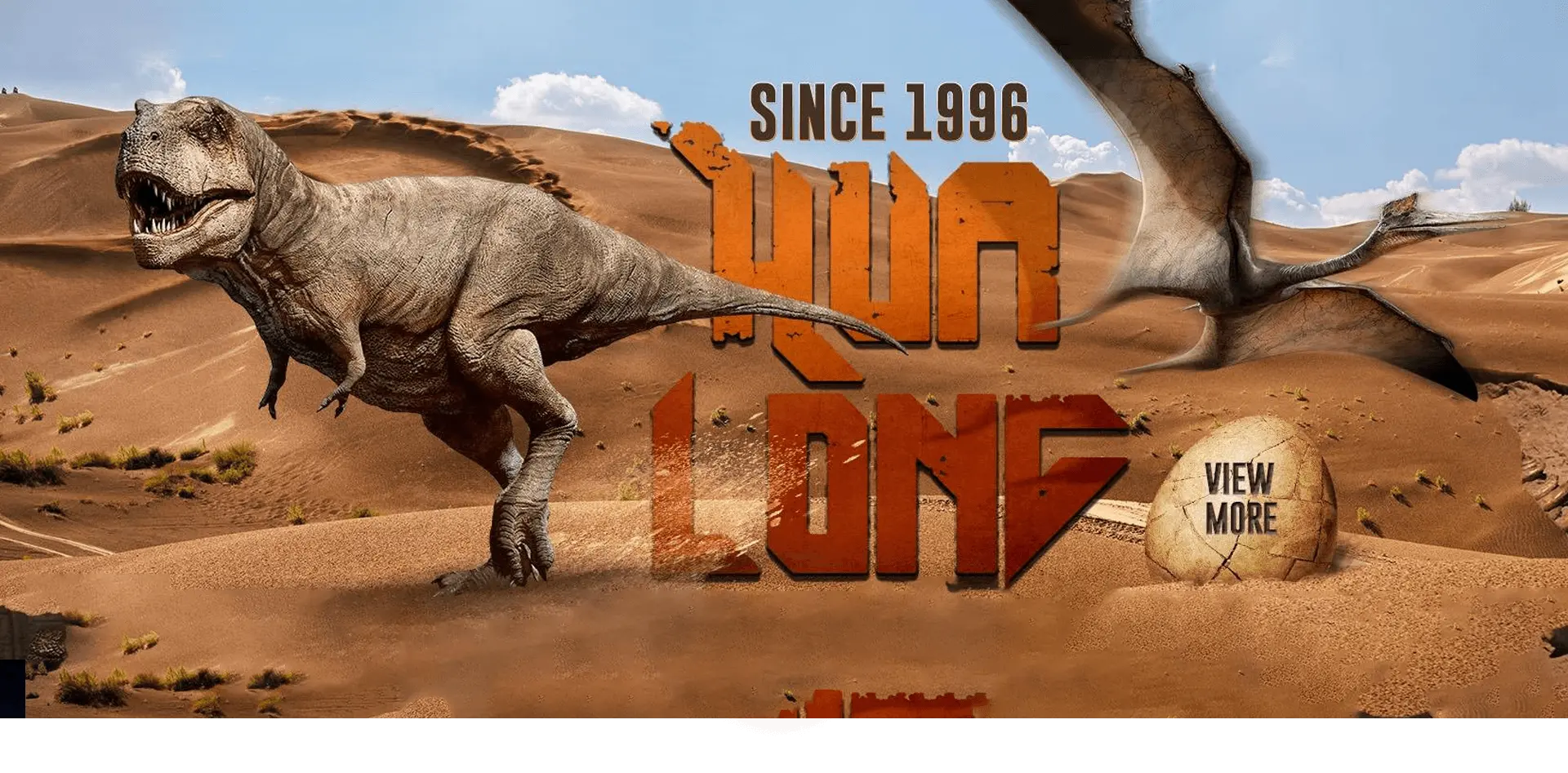 Life-size animatronic dinosaurs built by Hualong in Zigong, China
