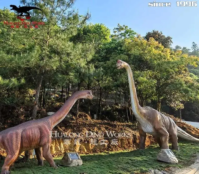 Outdoor dinosaur theme park with life-size animatronics