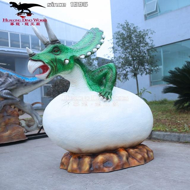 Buy Animatronic Triceratops Baby Sculpture with Hatching Egg - Life Size Interactive Dinosaur Exhibit for Theme Parks & Music Festivals Manufacturers, Factory