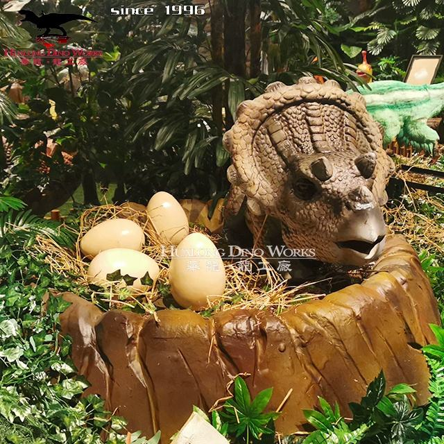Buy Animatronic Triceratops Baby Sculpture with Hatching Egg - Life Size Interactive Dinosaur Exhibit for Theme Parks & Music Festivals Manufacturers, Factory