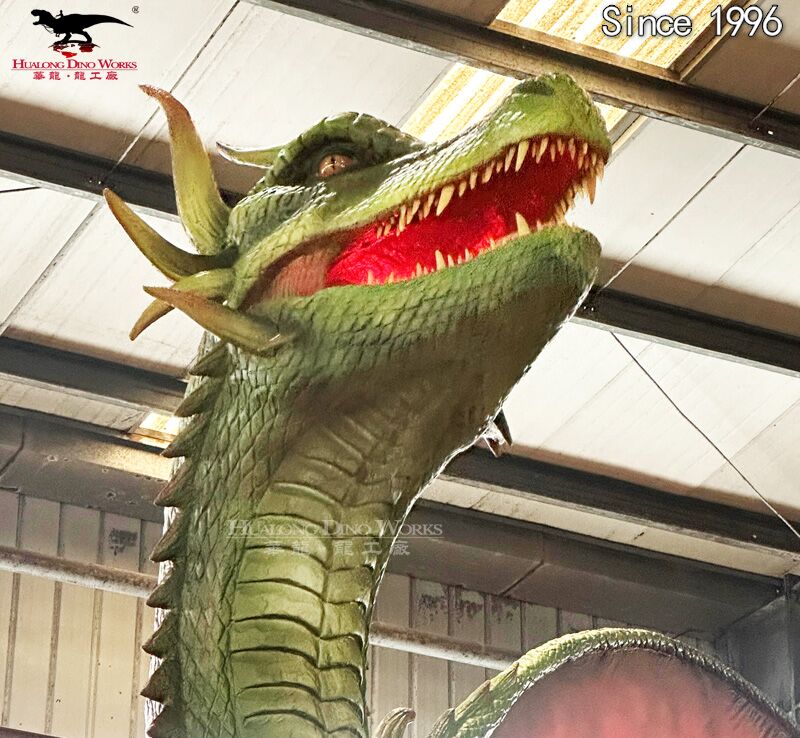 Buy Animatronic Dragon Statue - Outdoor Decoration with Realistic Roaring Sound, Flashing LED Eyes & Weatherproof Silicone Skin for Garden/Theme Park Manufacturers, Factories