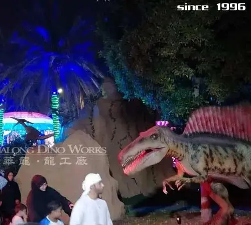 Colorful lantern sculptures at a night festival