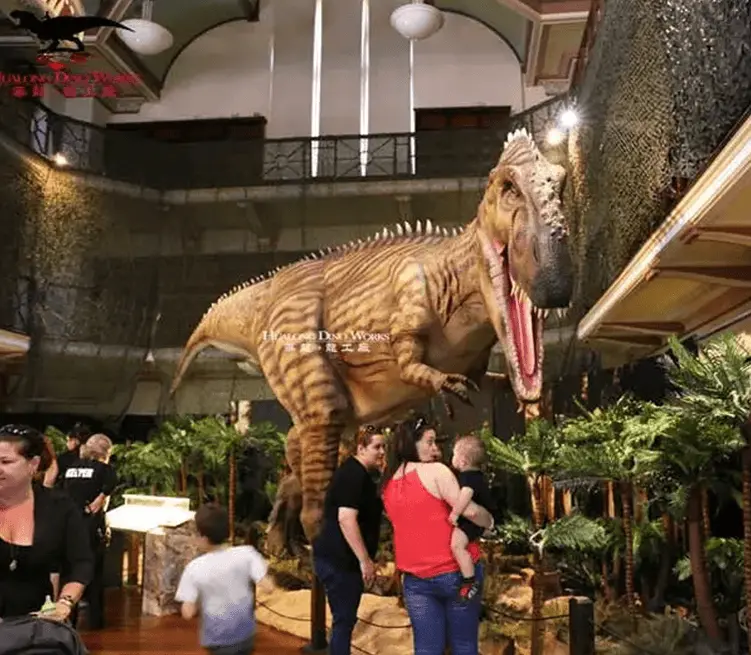 Simulated dinosaur fossil exhibition at the Indonesian Museum of Paleontology
