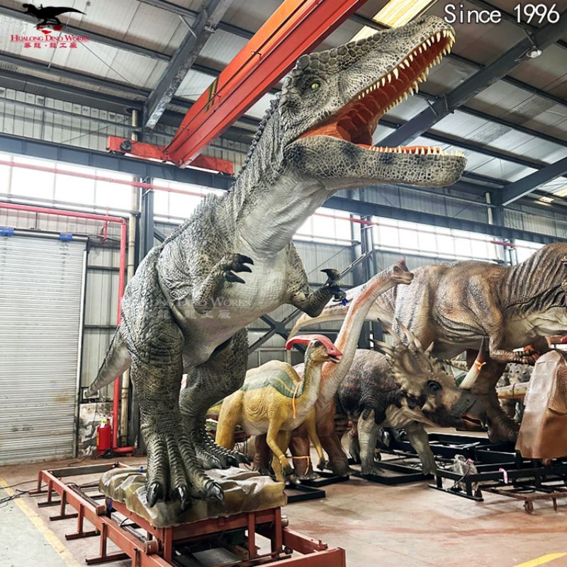 High-Quality Robotic Realistic Carcharodontosaurus Slide On The Rail Manufacturer, Factories
