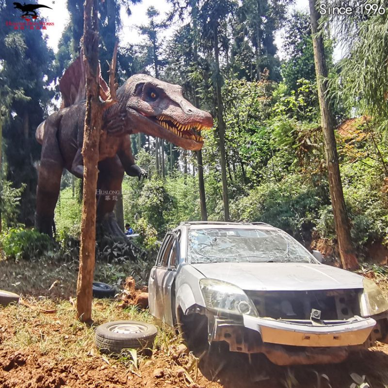 High-Quality 16 Meters Animatronic Spinosaurus Attack A Car In Adventure Park Suppliers, Factory