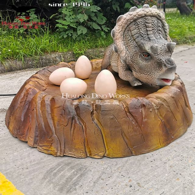 Buy Animatronic Triceratops Baby Sculpture with Hatching Egg - Life Size Interactive Dinosaur Exhibit for Theme Parks & Music Festivals Manufacturers, Factory