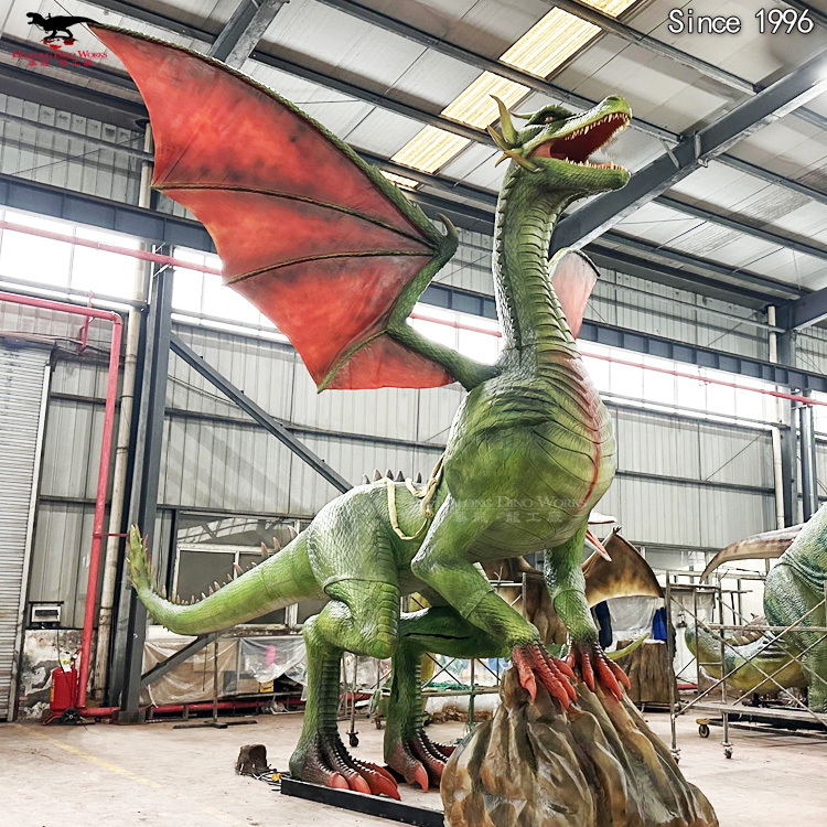 Buy Animatronic Dragon Statue - Outdoor Decoration with Realistic Roaring Sound, Flashing LED Eyes & Weatherproof Silicone Skin for Garden/Theme Park Manufacturers, Factories
