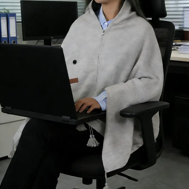 Wholesale USB 5v low voltage far infrared therapy graphene electric heating blanket shawl Suppliers, Factory