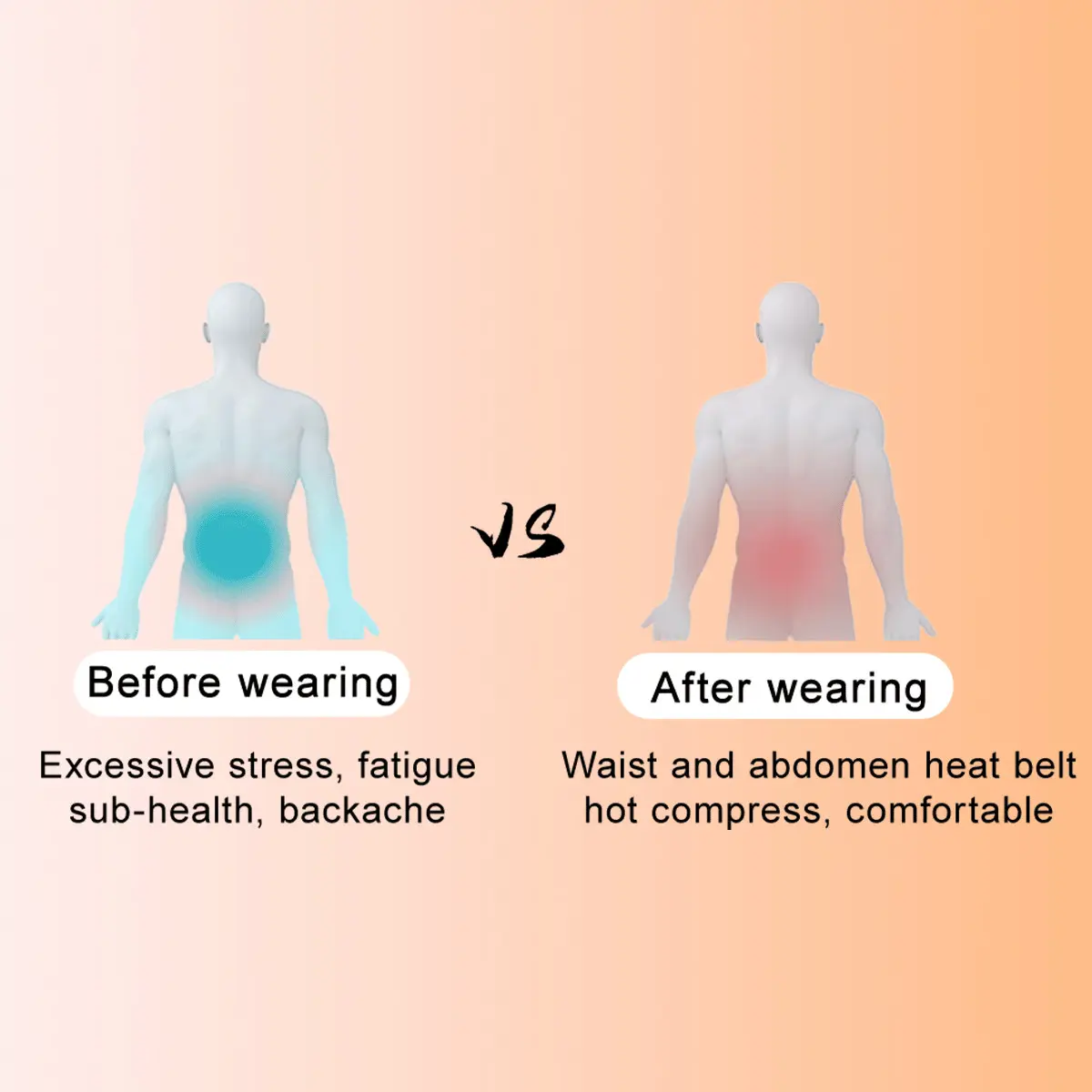 Private Label Air Activated Self-Warming Heated Therapy Waist Warm Belt Heat Wraps for Lower Back Pain Relief Manufacturer, Factories