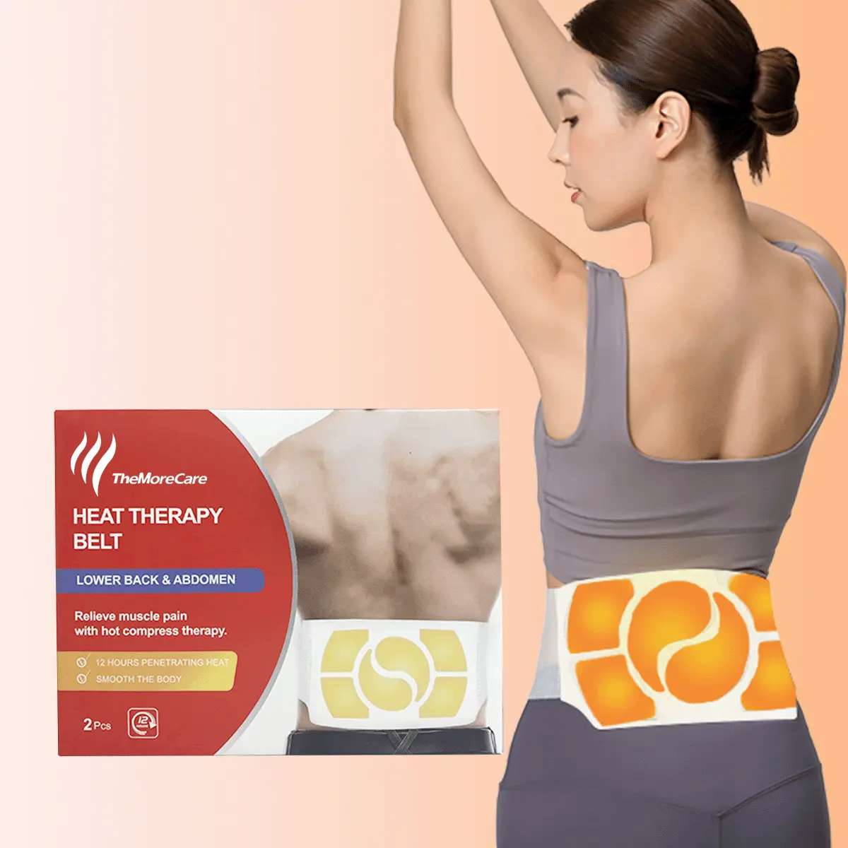 Private Label Air Activated Self-Warming Heated Therapy Waist Warm Belt Heat Wraps for Lower Back Pain Relief Manufacturer, Factories