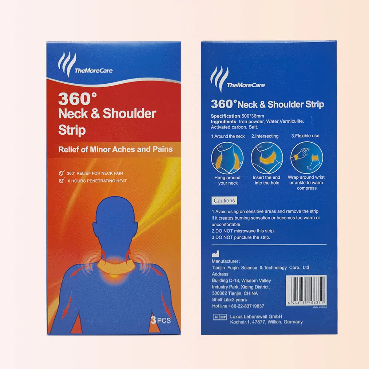Private Label Portable Self Heating Body Heat Therapy Patch Neck Shoulder Warmer Strip for Neck Pain Relief Manufacturers, Factory