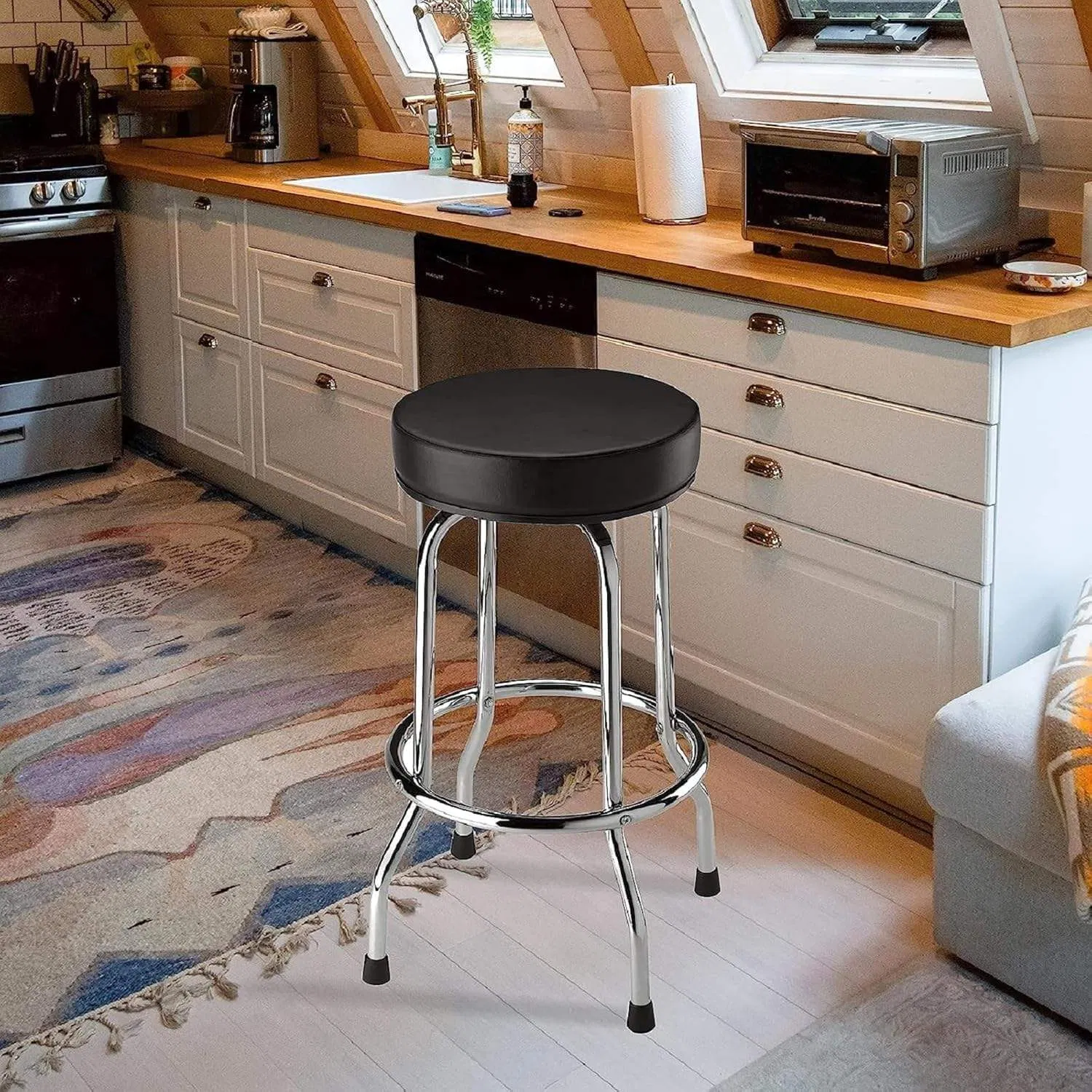 Customizable 24-Inch Pinstripe Logo Bar Stools for Affordable Seating single Ring Stools