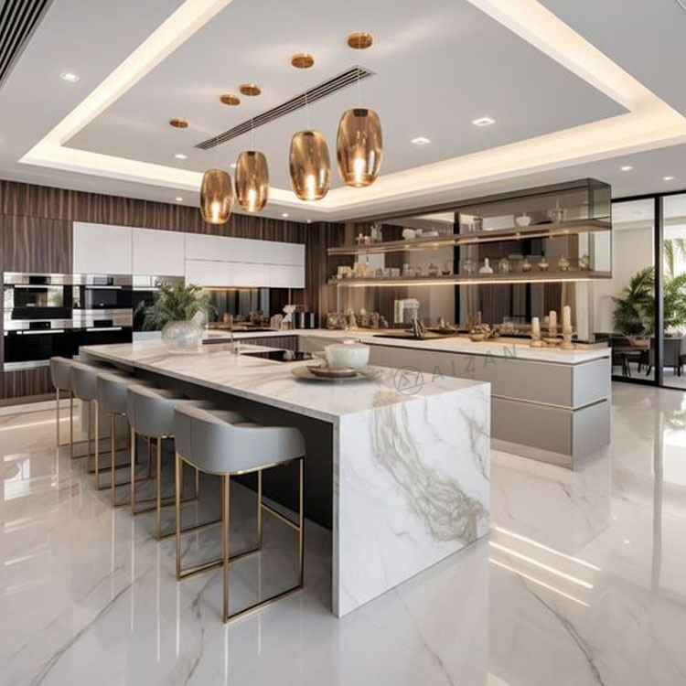 Solid Surface Top Luxury Kitchen Bench Island Table with Custom Size