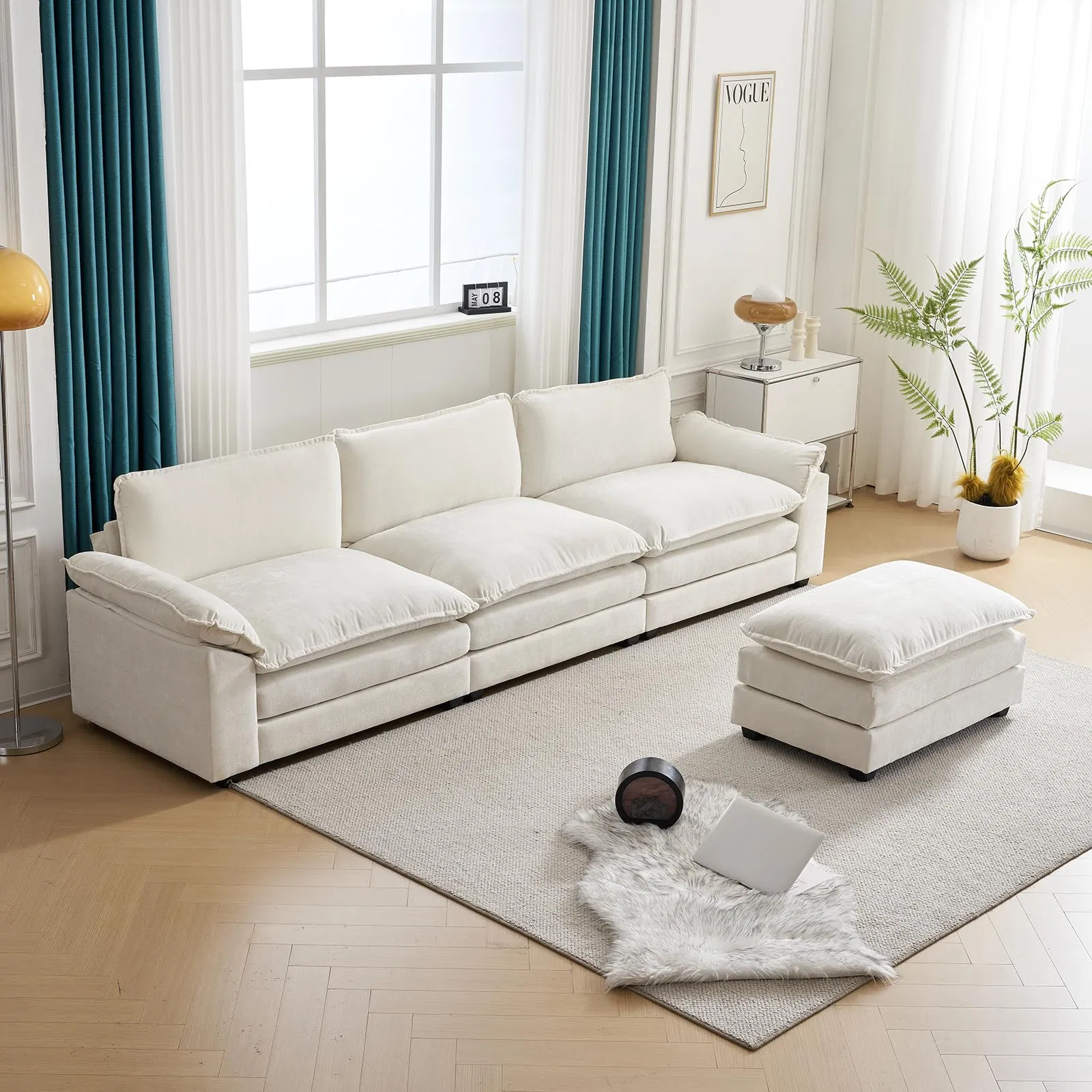 Wholesale Modern Home Living Room Furniture Sectional Modular White Fabric Sofa for Living Room Furniture Home Hotel Apartment