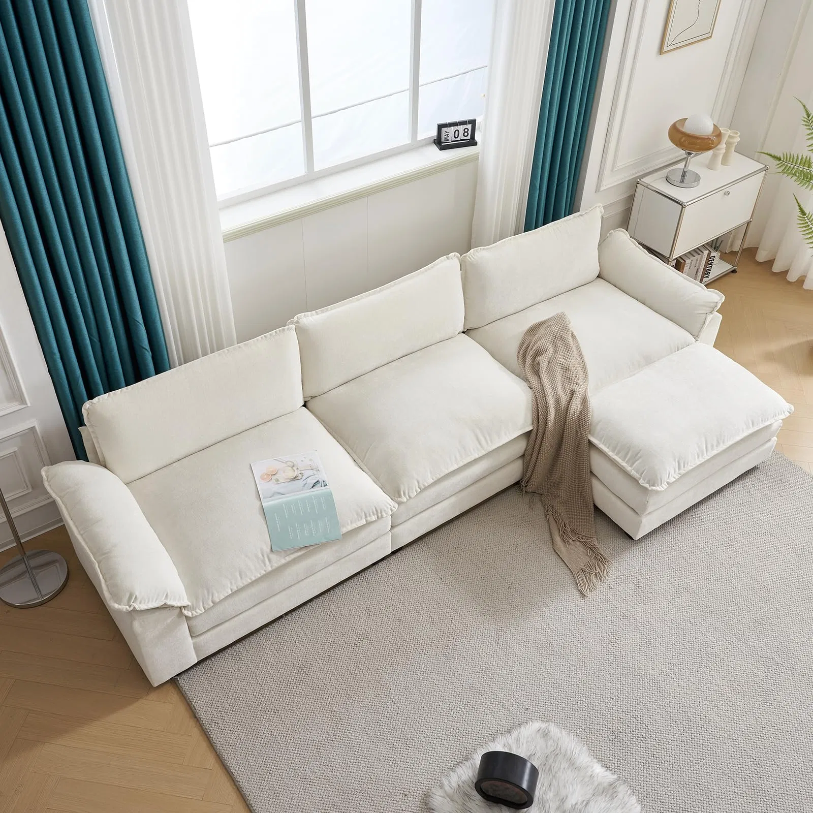 Wholesale Modern Home Living Room Furniture Sectional Modular White Fabric Sofa for Living Room Furniture Home Hotel Apartment