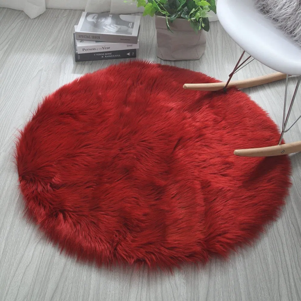 Round Shaggy Floor Carpet Soft Fur Rug Living Room Bedroom Mat Mi23211