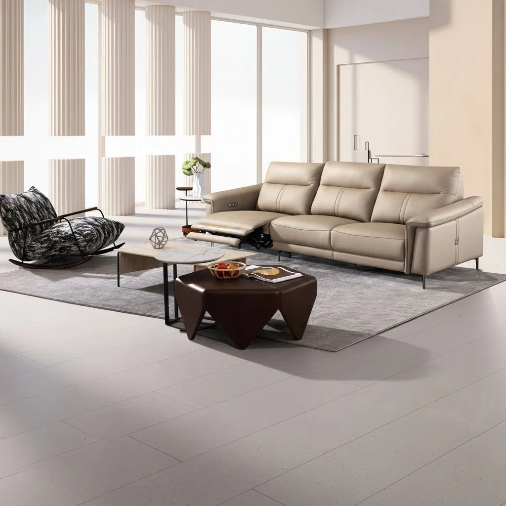 Custom Leather Multi-Functional Electric Recliner Sofa Set Modern Sectional Power Reclining Electric Motor Sofas