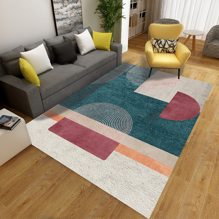 Nordic Simple Bedroom Non Slip Luxury Geometric Area Full Carpets Living Room 3D Rugs