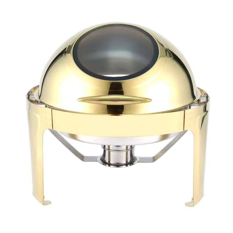 Popular Food Insulation Stainless Steel Full Flip Buffet Dish with Visible Lid