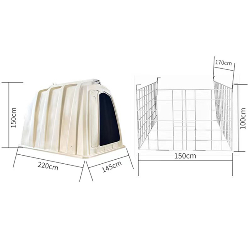 Heavy Duty Individual Calf Hutch with Ventilation and Feeding Fence