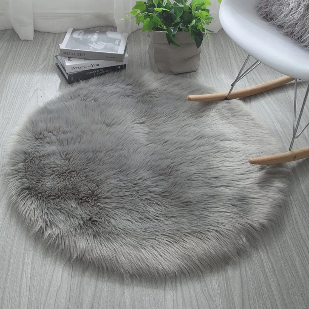 Round Shaggy Floor Carpet Soft Fur Rug Living Room Bedroom Mat Mi23211