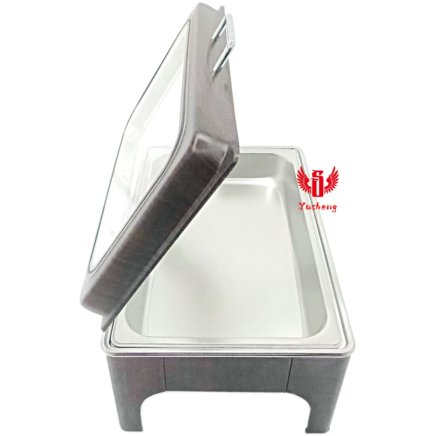 Good Price High Legs Rectangular Wooden Pattern Color Steel Buffet Catering Equipment