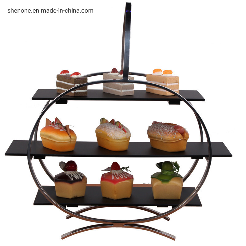 Shenone Buffet Catering Elevation Decorations and Equipment for Sale Decorative Acrylic Mirror Dessert Cake Display Stand Buffet Riser