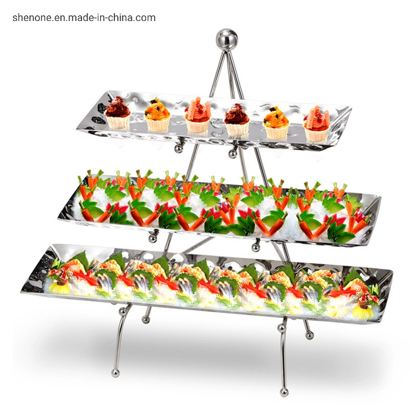 Shenone Buffet Catering Elevation Decorations and Equipment for Sale Decorative Acrylic Mirror Dessert Cake Display Stand Buffet Riser