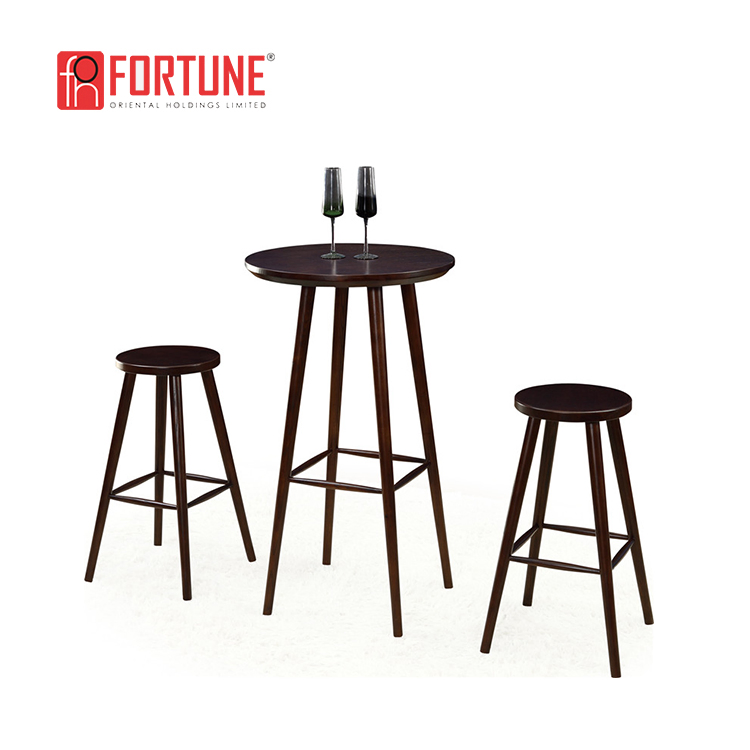 High Height Restaurant/Bar Wooden Bar Table and Stools for Sale