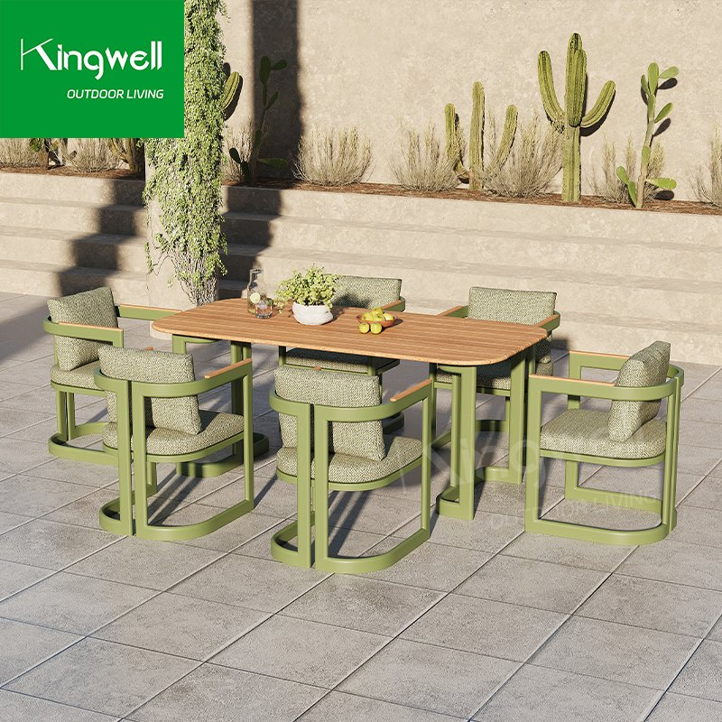 Bar Hotel Outdoor Aluminum Garden Tables and Chairs Patio Furniture Dining Set